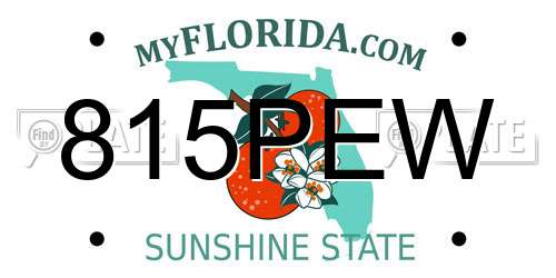 815PEW Florida License Plate