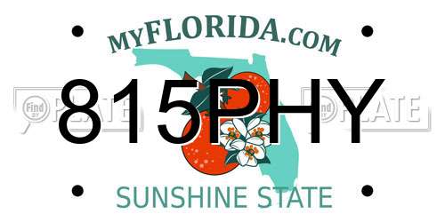 815PHY Florida License Plate