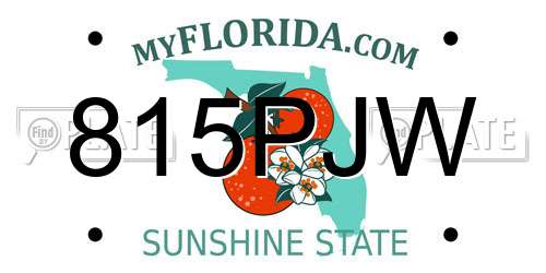 815PJW Florida License Plate