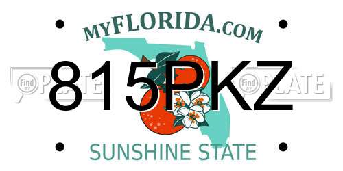 815PKZ Florida License Plate