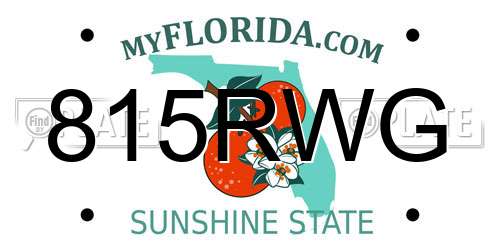 815RWG Florida License Plate