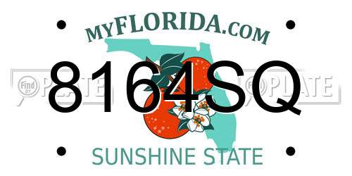 8164SQ Florida License Plate