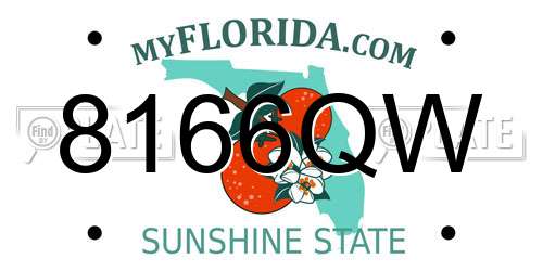 8166QW Florida License Plate