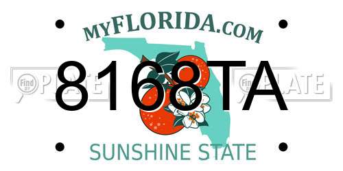 8168TA Florida License Plate