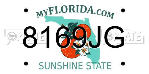 8169JG Florida License Plate