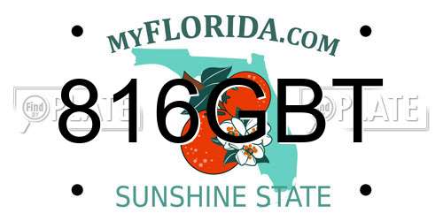 816GBT Florida License Plate
