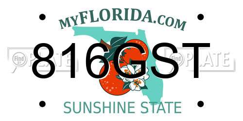 816GST Florida License Plate