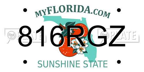 816RGZ Florida License Plate