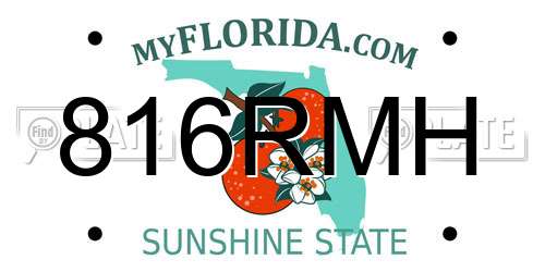 816RMH Florida License Plate