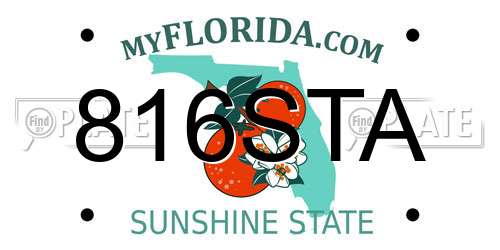 816STA Florida License Plate