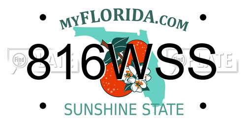 816WSS Florida License Plate