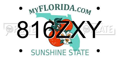 816ZXY Florida License Plate