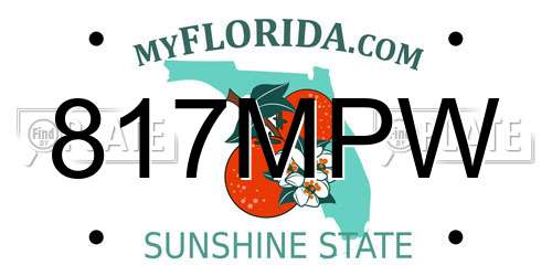 817MPW Florida License Plate