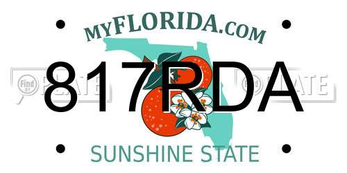 817RDA Florida License Plate