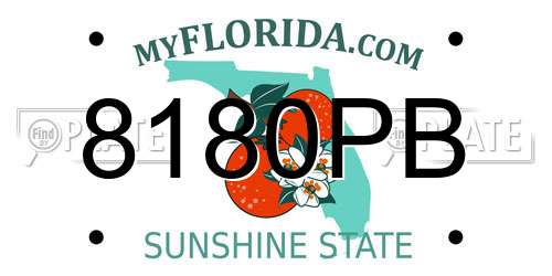 8180PB Florida License Plate