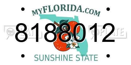 8188012 Florida License Plate