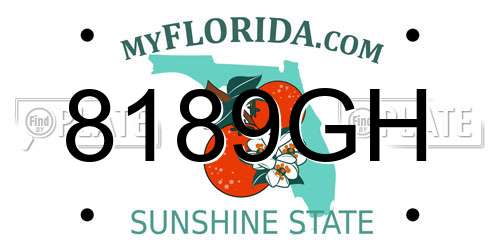 8189GH Florida License Plate