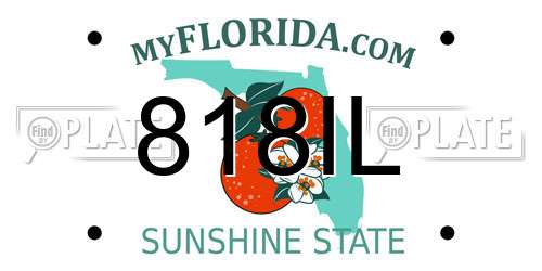 818IL Florida License Plate