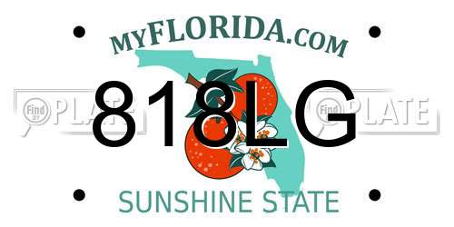 818LG Florida License Plate