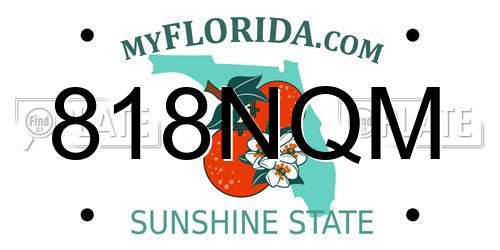 818NQM Florida License Plate