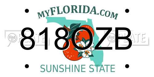 818OZB Florida License Plate