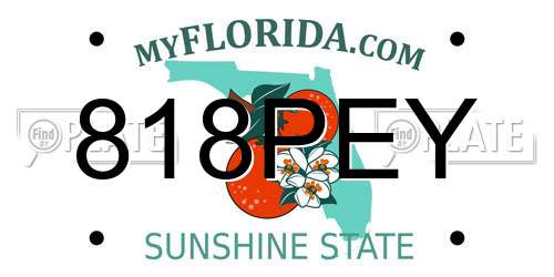 818PEY Florida License Plate