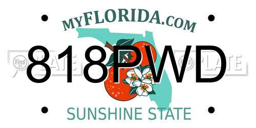 818PWD Florida License Plate