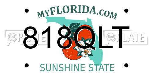 818QLT Florida License Plate
