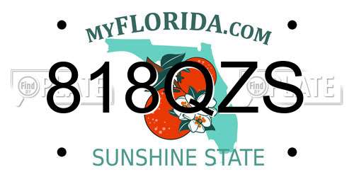 818QZS Florida License Plate