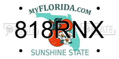 818RNX Florida License Plate