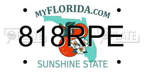 818RPE Florida License Plate