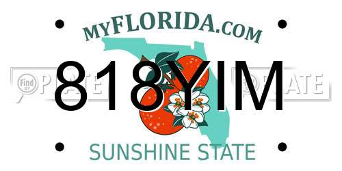 818YIM Florida License Plate