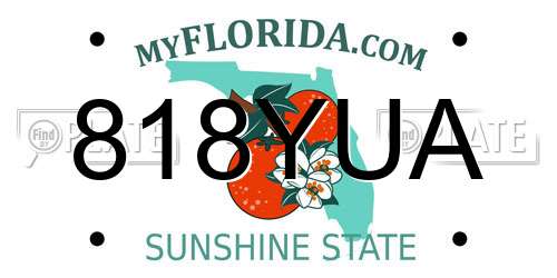 818YUA Florida License Plate