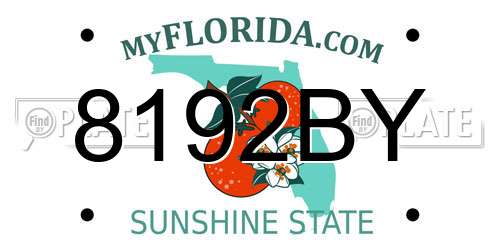 8192BY Florida License Plate