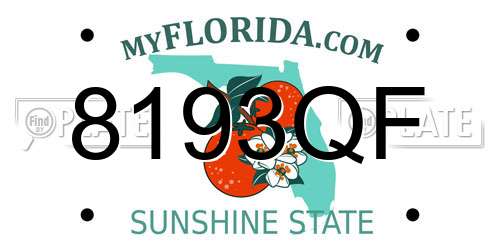 8193QF Florida License Plate
