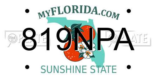 819NPA Florida License Plate