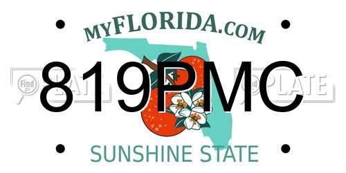 819PMC Florida License Plate