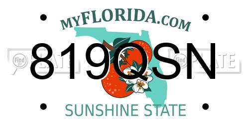 819QSN Florida License Plate