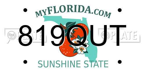 819QUT Florida License Plate