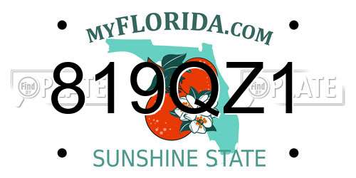 819QZ1 Florida License Plate