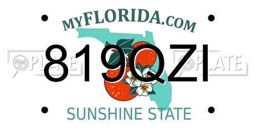 819QZI Florida License Plate