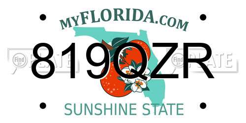 819QZR Florida License Plate