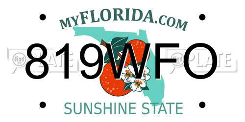 819WFO Florida License Plate