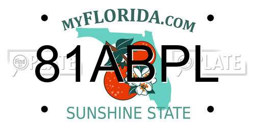 81ABPL Florida License Plate