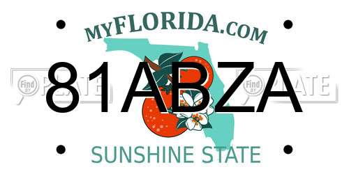 81ABZA Florida License Plate