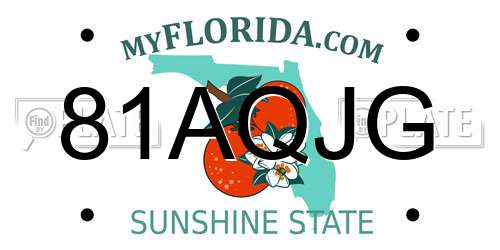 81AQJG Florida License Plate