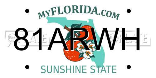81ARWH Florida License Plate