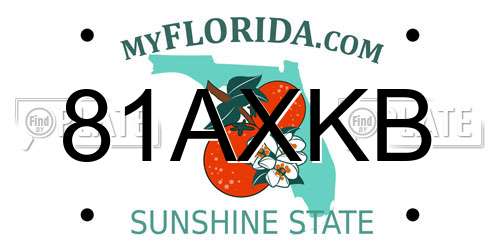 81AXKB Florida License Plate