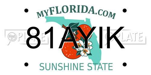 81AYIK Florida License Plate