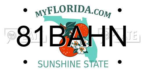 81BAHN Florida License Plate